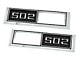 Front Side Marker Bezels with 502 Logo; Chrome with Black Background (1968 Chevelle)