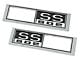 Front Side Marker Bezels with SS 502 Logo; Chrome with Black and White Background (1968 Chevelle)