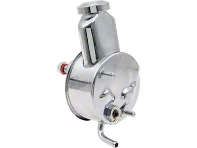 Power Steering Pump with Banjo Style Reservoir; Chrome (1969 Big Block V8 Chevelle)