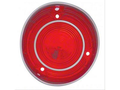 Tail Light Lens with Stainless Steel Trim; Driver Side (1971 Chevelle)