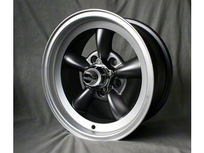 Torque Thrust Style Anthracite/Diamond Cut Wheel; 15x7; -5mm Offset (64-77 Chevelle, Laguna, Malibu)