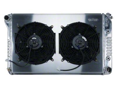 COLD-CASE Radiators Aluminum Performance Radiator with Dual 12-Inch Fans; 1.50-Inch Upper Hose Inlet (78-88 Monte Carlo)