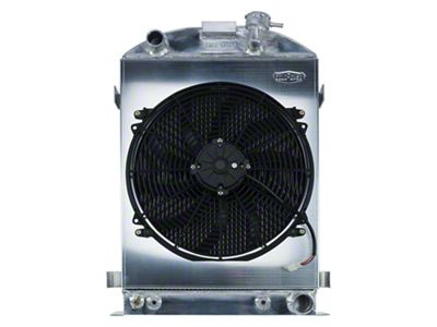 COLD-CASE Radiators Aluminum Performance Radiator with 16-Inch Fan; 27-Inch Tall (1932 Ford Car Highboy w/ Chevy Swap)