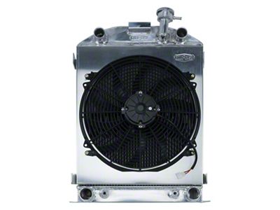 COLD-CASE Radiators Aluminum Performance Radiator with 16-Inch Fan (1932 Ford Car Highboy w/ Flathead Engine)