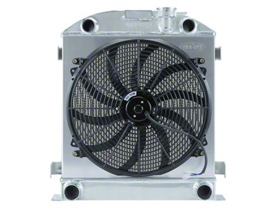 COLD-CASE Radiators Aluminum Performance Radiator with 16-Inch Fan (1932 Ford Car Lowboy w/ Flathead Engine)