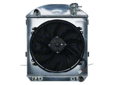 COLD-CASE Radiators Aluminum Performance Radiator with 16-Inch Fan (24-27 Model T T-Bucket w/ Chevy Swap)