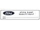 Convertible Top Latch Utica Plant Decal - Falcon