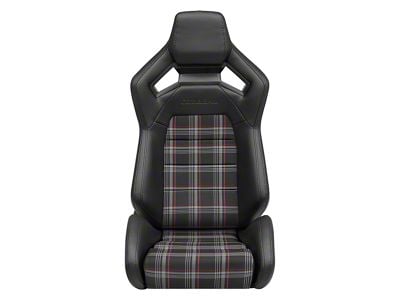 Corbeau Sportline RRX Reclining Seats; Black Vinyl/Burgundy Vinyl (Universal; Some Adaptation May Be Required)