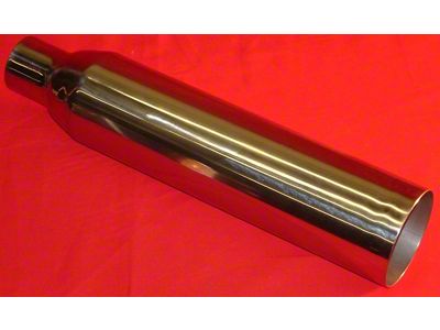 12-Inch Long Straight Cut End Exhaust Tip; 3.50-Inch OD (Fits 2.50-Inch Tailpipe)