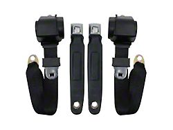 3-Point Seat Belt Conversion Kit; Black (68-74 Corvette C3)