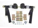 Corvette 3-Point Shoulder Harness & Seat Belt Kit, Retractable, Retrofit, Black, 1963-1967