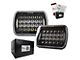 5x7 Multi LED Headlights with DRL Lights; Black Housing; Clear Lens (84-96 Corvette C4)