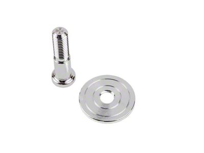 7/16-Inch-14 GM Door Striker Bolt Kit; Aluminum Striker Plate Style 1; Machined Finish (68-82 Corvette C3)