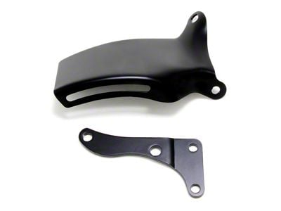 Alternator Bracket Set; Asphalt Black (76-86 Corvette C3 & C4 w/ Long Water Pump)