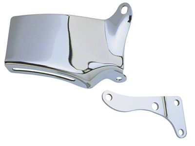 Alternator Bracket Set; Chrome (76-86 Corvette C3 & C4 w/ Long Water Pump)