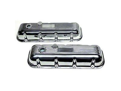 Aluminum Valve Covers; Finned; Polished (65-74 Big Block V8 Corvette C2 & C3)