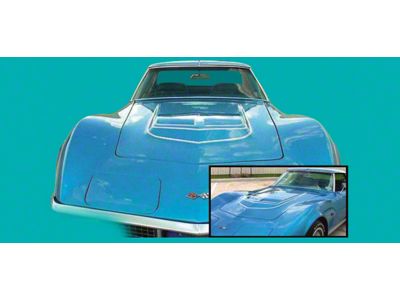 Big Block/LT-1 Vinyl Hood Stripes; Black (70-72 Corvette C3)