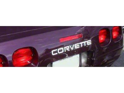 Front and Rear Bumper Lettering Inlay Decals; Black (91-96 Corvette C4)