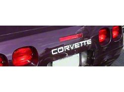 Front and Rear Bumper Lettering Inlay Decals; Chrome (91-96 Corvette C4)