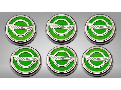 C4 Style Fluid Cap Covers; Solid Synergy Green (84-96 Corvette C4 w/ Manual Transmission)