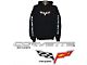 Corvette C6 Long Sleeved Sweatshirt w/Script on Sleeves,Black