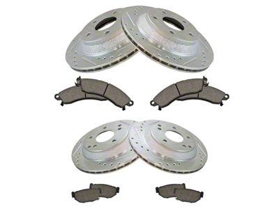 Ceramic Performance Brake Rotor and Pad Kit; Front and Rear (88-95 Corvette C4 w/o Heavy Duty Suspension)