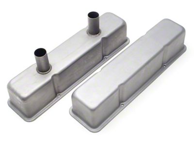 Circle Track Tall Valve Covers with Tubes; Unpainted (58-86 Small Block V8 Corvette C1, C2 & C3)