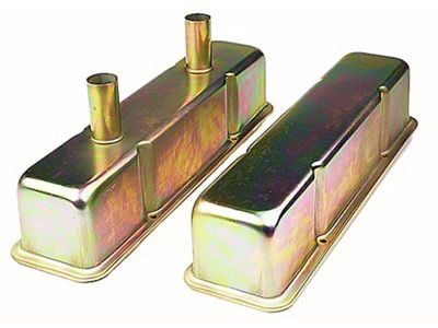 Circle Track Tall Valve Covers with Tubes; Zinc II (58-86 Small Block V8 Corvette C1, C2 & C3)