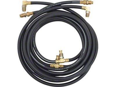 Convertible Top Hydraulic Hose Set; Black Rubber (55-61 Corvette C1)