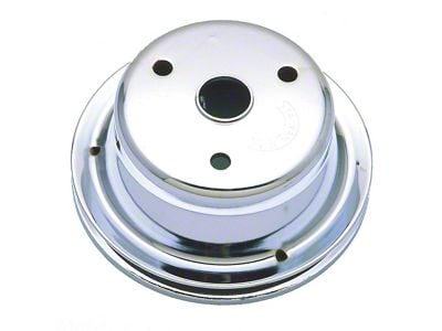 Crankshaft Pulley; 1-Groove; Chrome (76-85 Corvette C3 & C4 w/ Long Water Pump)