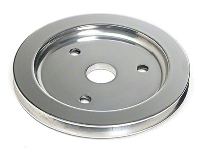 Crankshaft Pulley; 1-Groove; Polished Aluminum (57-68 Small Block V8 Corvette C1, C2 & C3 w/ Short Water Pump)