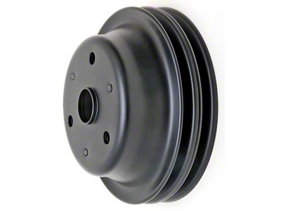 Crankshaft Pulley; 2-Groove; Asphalt Black (76-85 Corvette C3 & C4 w/ Long Water Pump)