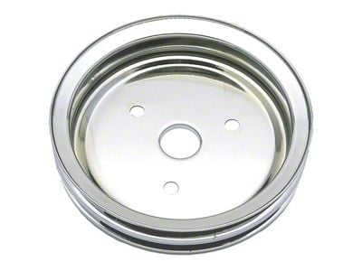 Crankshaft Pulley; 2-Groove; Chrome (57-68 Small Block V8 Corvette C1, C2 & C3 w/ Short Water Pump)