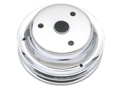 Crankshaft Pulley; 2-Groove; Chrome (76-85 Corvette C3 & C4 w/ Long Water Pump)