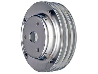 Crankshaft Pulley; 3-Groove; Chrome (76-85 Corvette C3 & C4 w/ Long Water Pump)