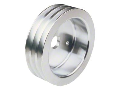 Crankshaft Pulley; 3-Groove; Polished Aluminum (57-68 Small Block V8 Corvette C1, C2 & C3 w/ Short Water Pump)