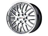 Corvette Cray Manta 18x9 Hyper Silver With Mirror Cut Lip, 1-Piece Wheel, 1984-2013