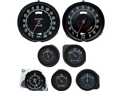 Dash Gauge Kit without Speed Warning; 6500 Redline (69-71 Corvette C3)