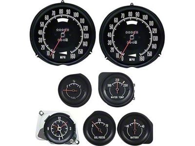 Dash Gauge Kit without Speed Warning; 6500 Redline (72-74 Corvette C3)