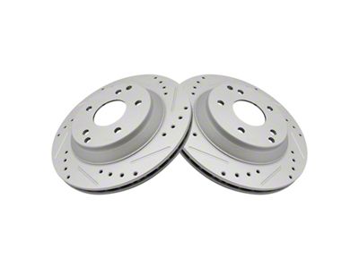 Drilled and Slotted Rotors; Rear Pair (88-96 Corvette C4)
