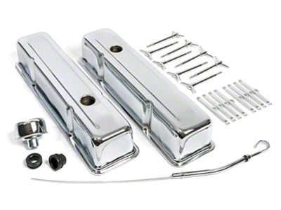 Engine Dress Up Kit with Tall Valve Covers; Chrome (58-86 Small Block V8 Corvette C1, C2, C3 & C4)