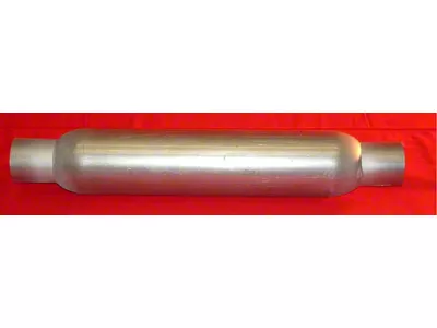 Flowpack Aluminized 18-Inch Straight Muffler; 2-1/2-Inch Inlet/Outlet (Universal; Some Adaptation May Be Required)