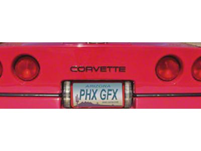 Front Bumper Lettering Inlay Decals; Charcoal (84-90 Corvette C4)