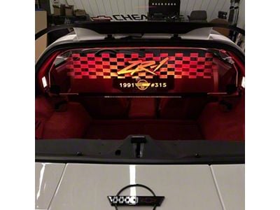 Glow Plate with C4 Coupe Outline and Corvette Logo; Clear; Blue Lighting Kit (84-96 Corvette C4 Coupe)