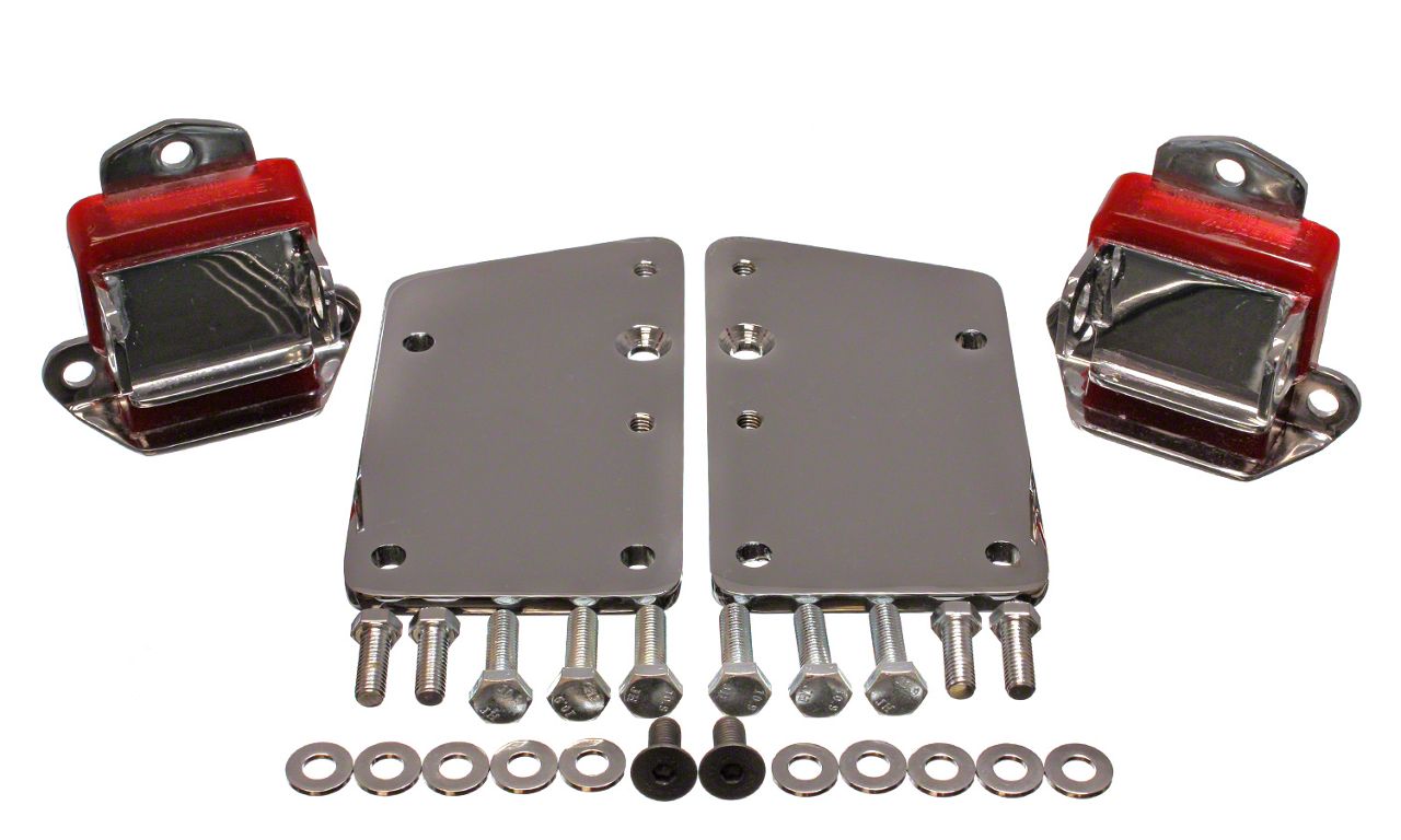 Ecklers GM LS Series Motor Mount Conversion Kit; Short and Wide; Chrome ...