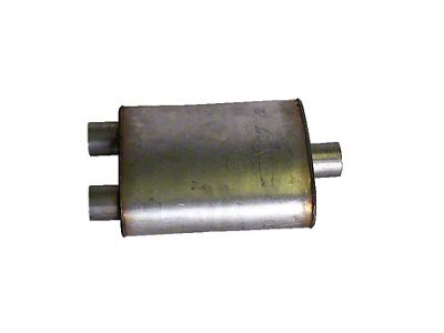 HPM Welded Turbo Dual Offset Muffler; 3-Inch Inlet/2.25-Inch Outlet (Universal; Some Adaptation May Be Required)