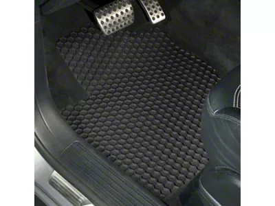 Intro-Tech Hexomat Custom Fit All-Weather Front Floor Mats; Black (84-89 Corvette C4)