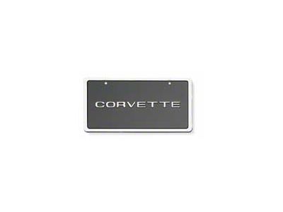 Corvette License Plate Chrome Border Top Mount With Chrome Lettering