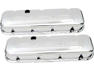 Low Profile Valve Covers with 454 Logo; Chrome (70-74 Corvette C3)