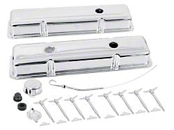 Low Profile Valve Covers, Oil Cap, and Dip Stick; Chrome (55-86 Corvette C1, C2, C3 & C4 Small Block V8)